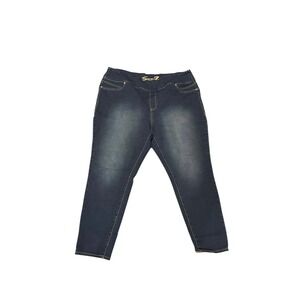 Seven7 Womens Size 24W Dark Wash Stretch Denim Jeans Pull on Tummy Toner Legging